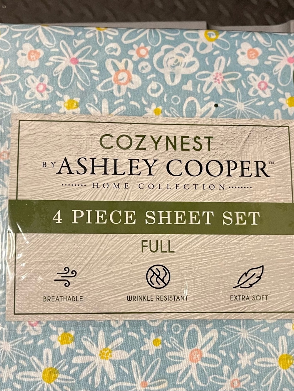 Ashley Cooper Teal Floral Full Sheet Set